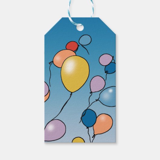 Verjaardagsballonfeest Cadeaulabel (Voorkant)