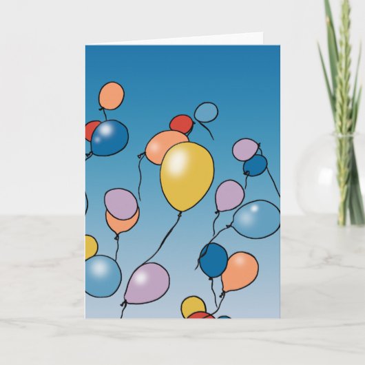 Verjaardagsballonfeest Kaart (Voorkant)