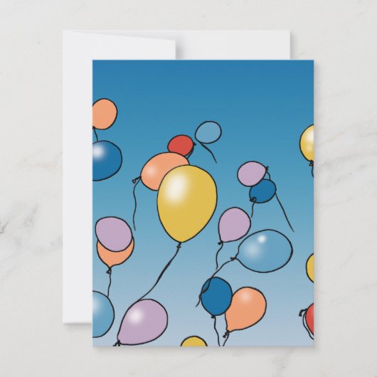 Verjaardagsballonfeest Notitiekaartje (Voorkant)