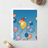 Verjaardagsballonfeest Notitiekaartje (Voorkant / Achterkant in situ)