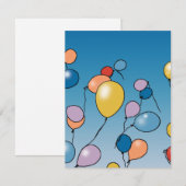 Verjaardagsballonfeest Notitiekaartje (Voorkant / Achterkant)