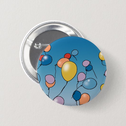 Verjaardagsballonfeest Ronde Button 5,7 Cm (Voorkant /achterkant)