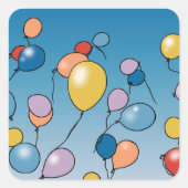 Verjaardagsballonfeest Vierkante Sticker (Voorkant)