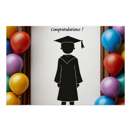 🎓 Verjaardagsballonfeest voor feest Perfect Poster (Voorkant)