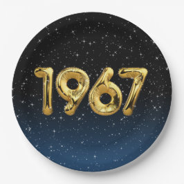 Verjaardagsballonnen 1967 In sterren papieren bord