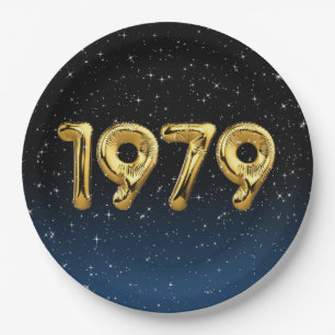 Verjaardagsballonnen 1979 In sterren  Papieren Bordje