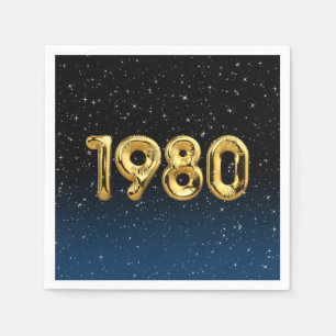 Verjaardagsballonnen 1980 In sterren servetten