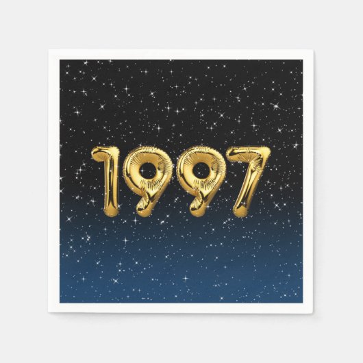 Verjaardagsballonnen 1997 In sterren servetten (Voorkant)