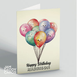 Verjaardagsballonnen aanpasbaar kaart