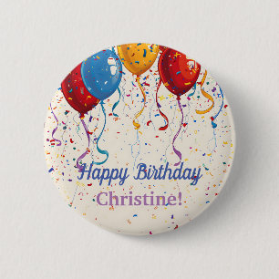 Verjaardagsballonnen Aanpasbaar Ontwerp Ronde Button 5,7 Cm