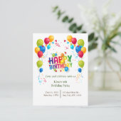 Verjaardagsballonnen Ansichtkaart Briefkaart (Staand voorkant)