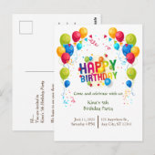 Verjaardagsballonnen Ansichtkaart Briefkaart (Voorkant / Achterkant)