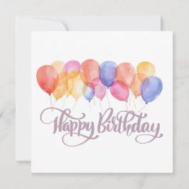 Verjaardagsballonnen Aquarel Verjaardagskaart