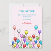Verjaardagsballonnen Bedankkaart (Voorkant)