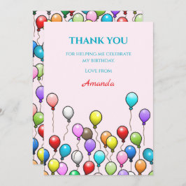 Verjaardagsballonnen Bedankkaart