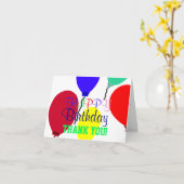 Verjaardagsballonnen Bedankt Kaart (Gele Bloem)