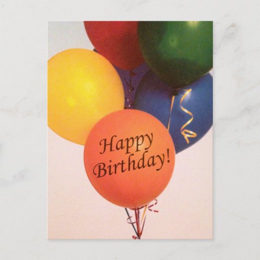 Verjaardagsballonnen - briefkaart (Voorkant)