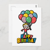 Verjaardagsballonnen Briefkaart (Voorkant / Achterkant)