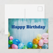 Verjaardagsballonnen  briefkaart (Voorkant / Achterkant)