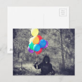 verjaardagsballonnen briefkaart (Voorkant / Achterkant)