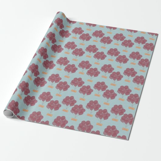 Verjaardagsballonnen Cadeaupapier (Uitgerold)