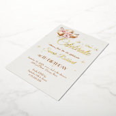 Verjaardagsballonnen echt goud folie uitnodiging (Gedraaid)