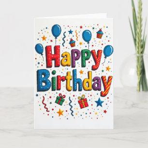 Verjaardagsballonnen en cadeaukaart kaart