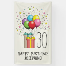 Verjaardagsballonnen en cadeaus met leeftijd en te