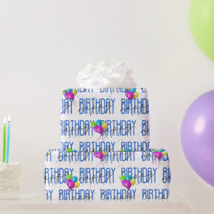 Verjaardagsballonnen en confetti   cadeaupapier