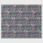 Verjaardagsballonnen en confetti cadeaupapier (Vlak)