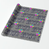 Verjaardagsballonnen en confetti cadeaupapier (Uitgerold)