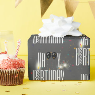 Verjaardagsballonnen en confetti cadeaupapier