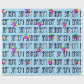 Verjaardagsballonnen en Confetti Cadeaupapier (Vlak)