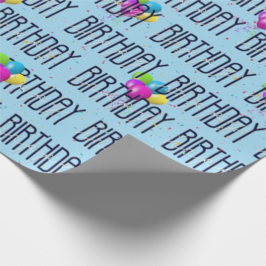 Verjaardagsballonnen en Confetti Cadeaupapier (Hoek)