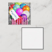 Verjaardagsballonnen en -kaarsen in hoge definitie notitiekaartje (Voorkant / Achterkant)