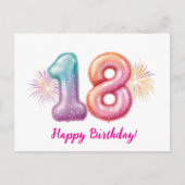 verjaardagsballonnen feestdagenkaart (Voorkant)