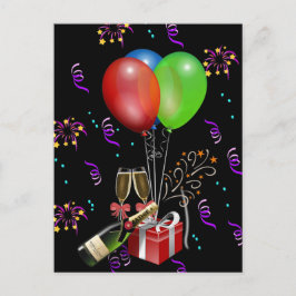 Verjaardagsballonnen Fles Emmer Feest Briefkaart