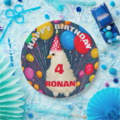 Verjaardagsballonnen Funny Chicken Poster Papieren Bordje (Feest)