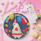 Verjaardagsballonnen Funny Chicken Poster Papieren Bordje (Feest)