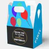 Verjaardagsballonnen Geometrisch blauw goud Bedankdoosjes (Open)