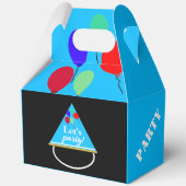 Verjaardagsballonnen Geometrisch blauw goud Bedankdoosjes (Achterkant)