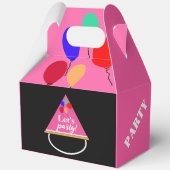 Verjaardagsballonnen Geometrisch roze goud Bedankdoosjes (Achterkant)