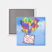Verjaardagsballonnen in de lucht Foto Lijst Magneet (Voorkant / Achterkant)