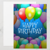 Verjaardagsballonnen in vele kleuren (Voorkant / Achterkant)