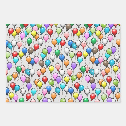 Verjaardagsballonnen Inpakpapier Vel (Voorkant)
