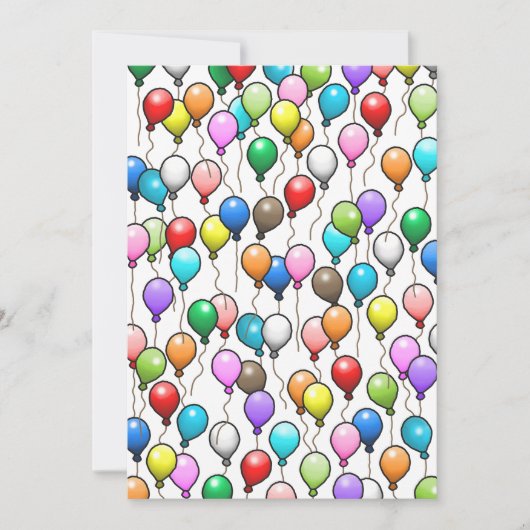 Verjaardagsballonnen Kaart (Voorkant)