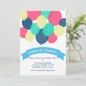 Verjaardagsballonnen Kinderfeest Uitnodiging (Staand voorkant)