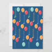 Verjaardagsballonnen Kinderfeest Uitnodiging (Achterkant)