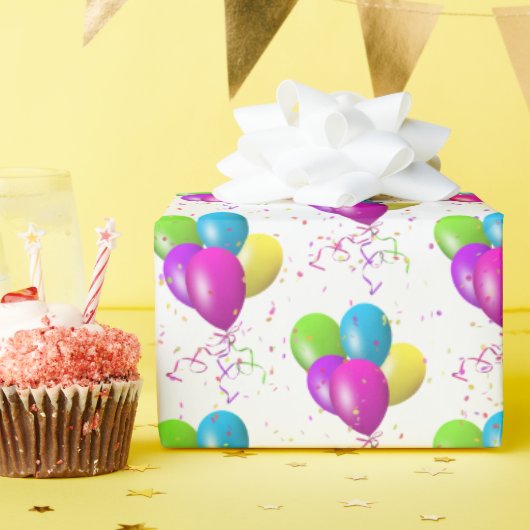 Verjaardagsballonnen met Confetti Cadeaupapier (Verjaardagsfeest)