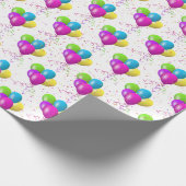 Verjaardagsballonnen met Confetti Cadeaupapier (Hoek)